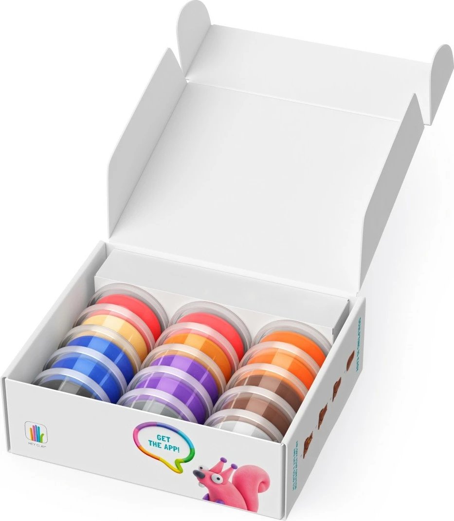 Set modelimi Hey Clay Forest Animals, Tm Toys, 15 kanaçe, me 2 vegla, shumëngjyrëshe