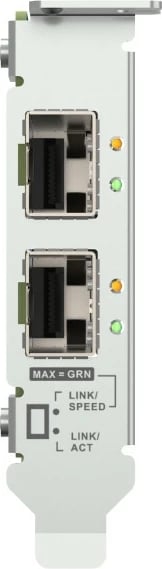 Kartë rrjeti QNAP QXG-25G2SF-E810 2 porte 25GbE SFP28 PCIe Gen4 chipset Intel E810-XXVAM2 set me 3 shina montimi