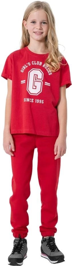 Pantallona sportive për fëmijë 4F, të kuqe