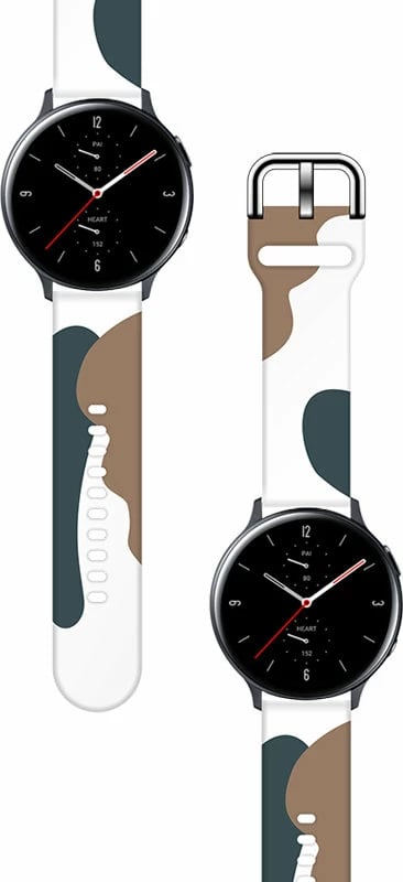 Rrip silikoni Hurtel Moro Band për Samsung Galaxy Watch 42mm, kamuflazh, kafe/vjollcë/bardhë