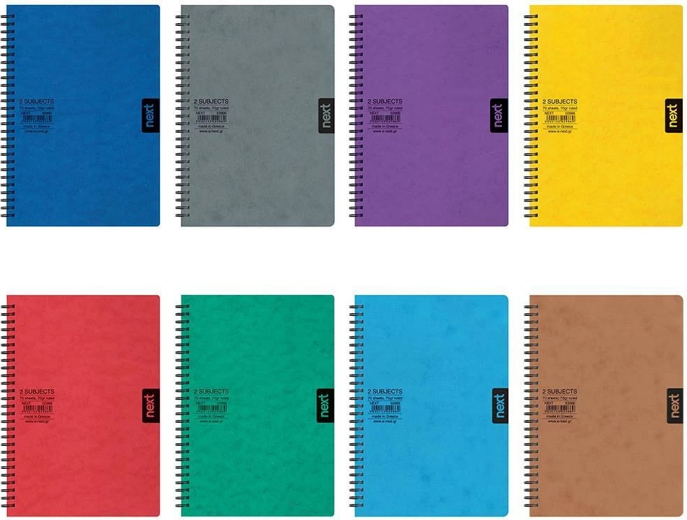 Fletore spirale Next 17x25cm 2 lëndë, 5 ngjyra