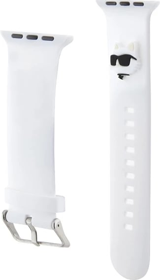 Rrip për Apple Watch Karl Lagerfeld 3D Rubber Choupette Head, silikon, i bardhë