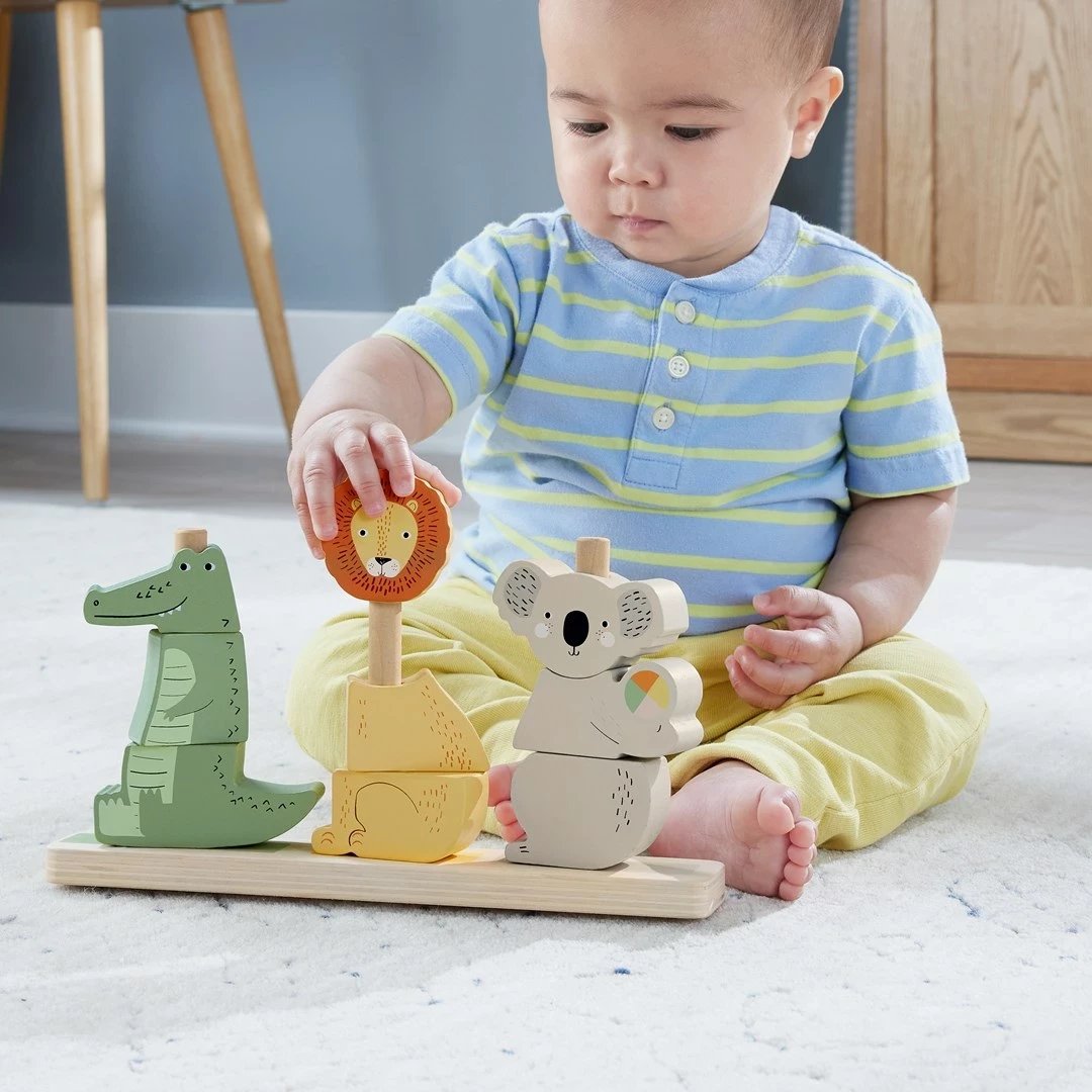 Set lodrash druri Fisher-Price Stack & Sort Animals, 10 pjesë, për fëmijë, shumëngjyrëshe