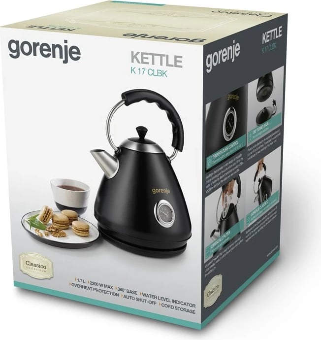Ibrik elektrik Gorenje K17CLBK, 1.7 L, 2200 W, Zi