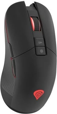 Maus wireless Genesis Zircon 330, 3600 DPI, 7 butona, i zi/kuq