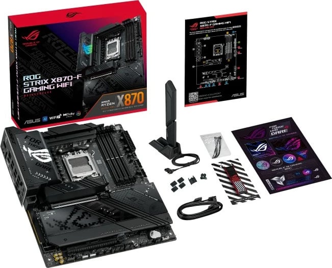 Pllakë amë Asus ROG STRIX X870-F GAMING WIFI, Socket AM5, ATX, DDR5, WiFi 7, e zezë