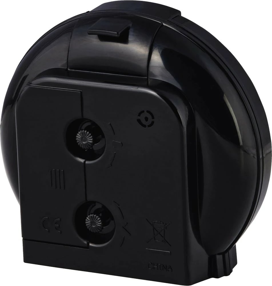 Orë alarmi analoge, Hama, 186335, mekanizëm i qetë me sekondar rrëshqitës, ekran i bardhë, bateri AA, e zezë