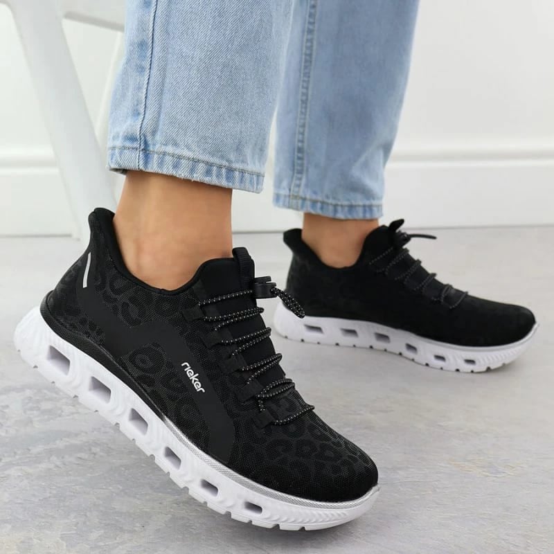 Këpucë lifestyle për femra Rieker, të zeza