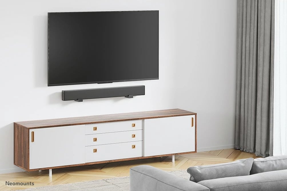 Mbajtëse universale Neomounts AWL29-550BL1 për videobar/soundbar, çelik, 15 kg, e zezë