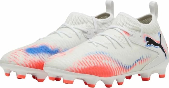 Çizme futbolli për fëmijë Puma, të bardha