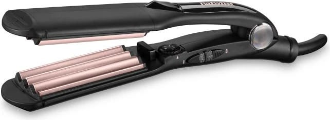 Krimper flokësh, BaByliss 2165CE, pllaka tourmaline-ceramike 35 mm, 10 temperatura 120-210°C, e zezë/rozë