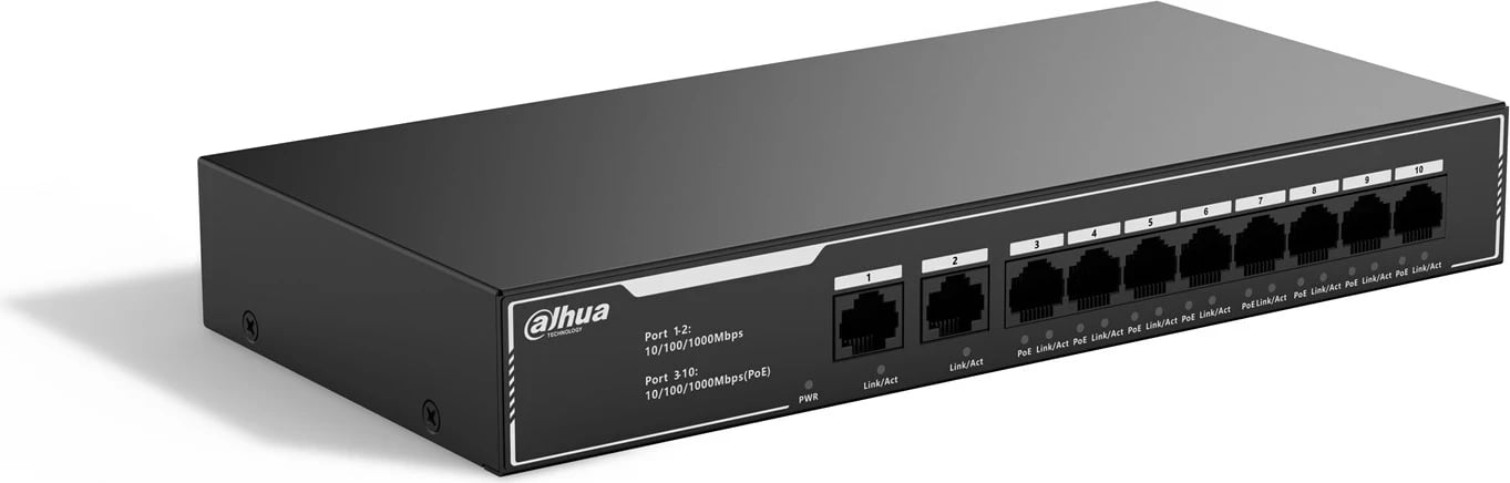 Switch Dahua SG1010LP, 10 porta, PoE, Gigabit, i zi