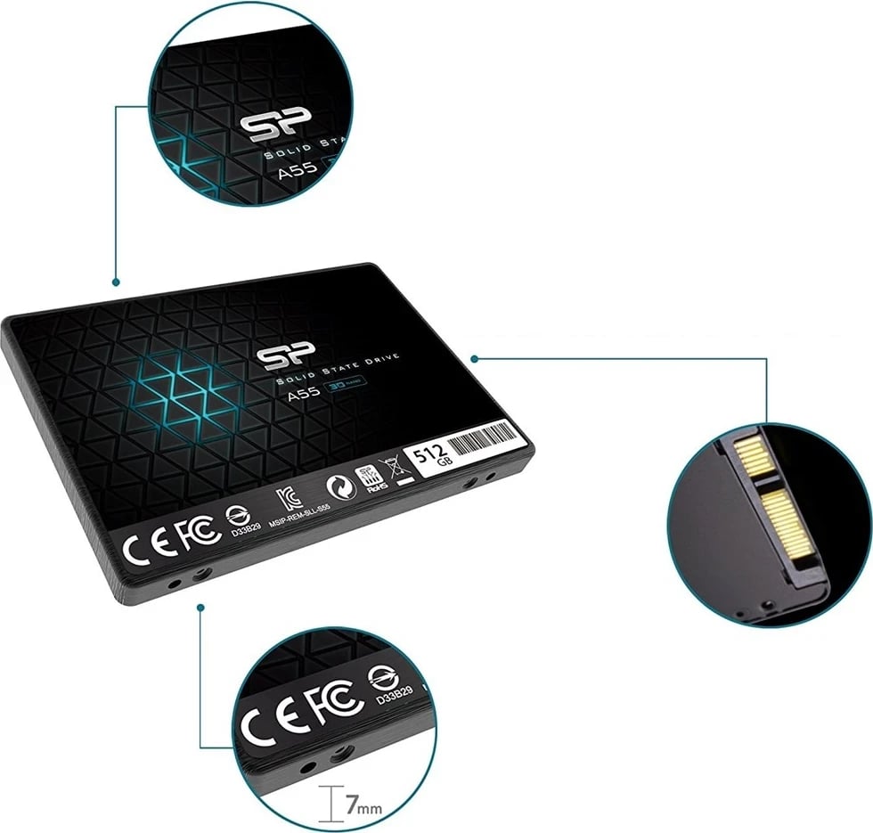 Disk SSD Silicon Power Ace A55, 2.5", 512GB