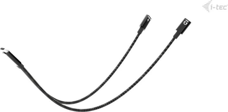 Splitter USB-C I-Tec, 0.3m, Thunderbolt, USB PD, e zezë