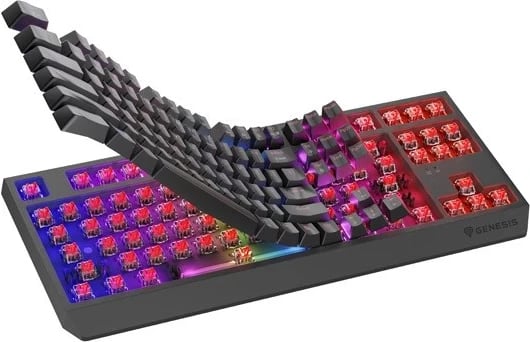 Tastierë mekanike Genesis Thor 230 TKL Wireless, RGB, Outemu Red, e zezë