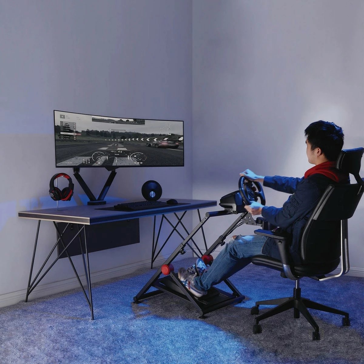 Qëndrim i palosshëm për timon gaming Audiocore RS155, për PC/PlayStation/Xbox, i zi Qëndrim i palosshëm për timon gaming Audiocore RS155, për PC/PlayStation/Xbox, i zi