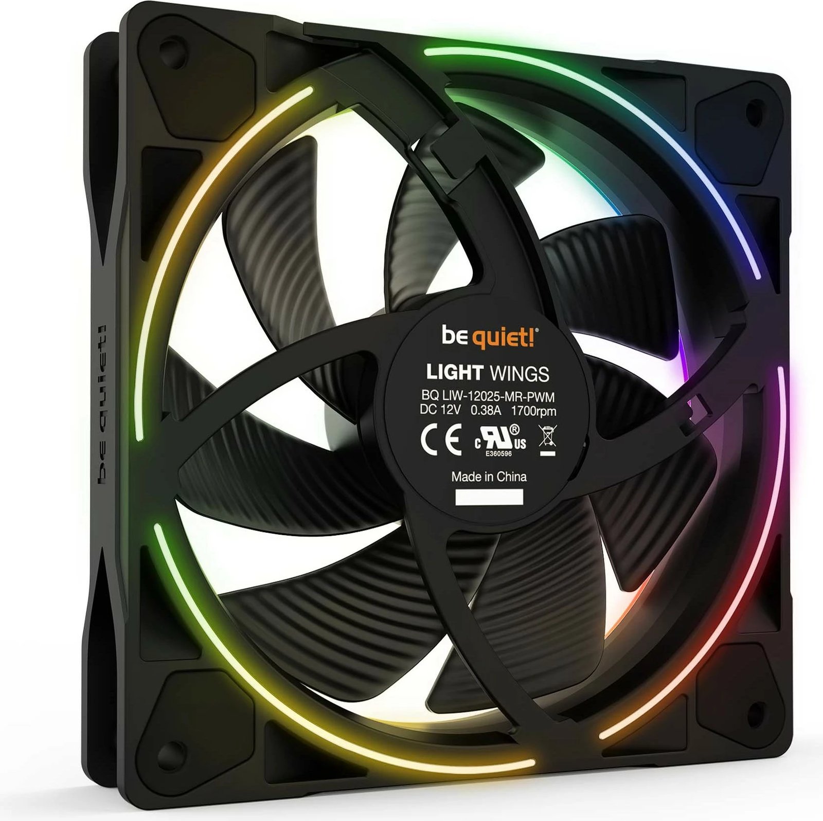 Ventilator kasë Be Quiet! Light Wings 120mm ARGB PWM, i zi