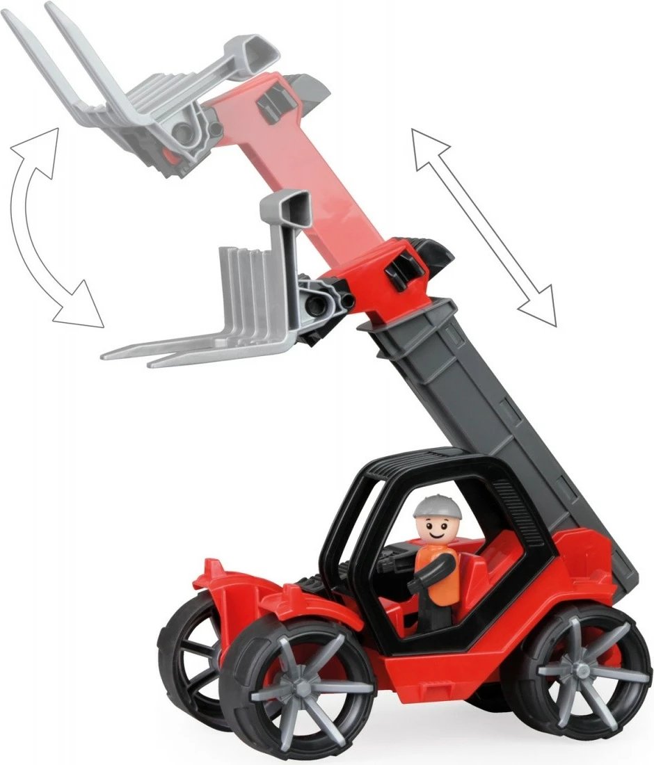 Ngarkues teleskopik lodër Lena Truxx2, 34 cm, plastikë, kuqe/zezë/gri Ngarkues teleskopik lodër Lena Truxx2, 34 cm, plastikë, kuqe/zezë/gri