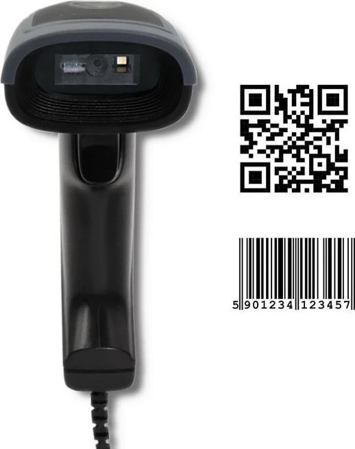 Skaner për barkode Qoltec 50863, 1D/2D, USB, i zi