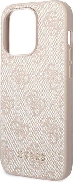 Mbështjellës Guess GUHCP14XG4GFPI për iPhone 14 Pro Max 6.7", hardcase, lëkurë sintetike, rozë