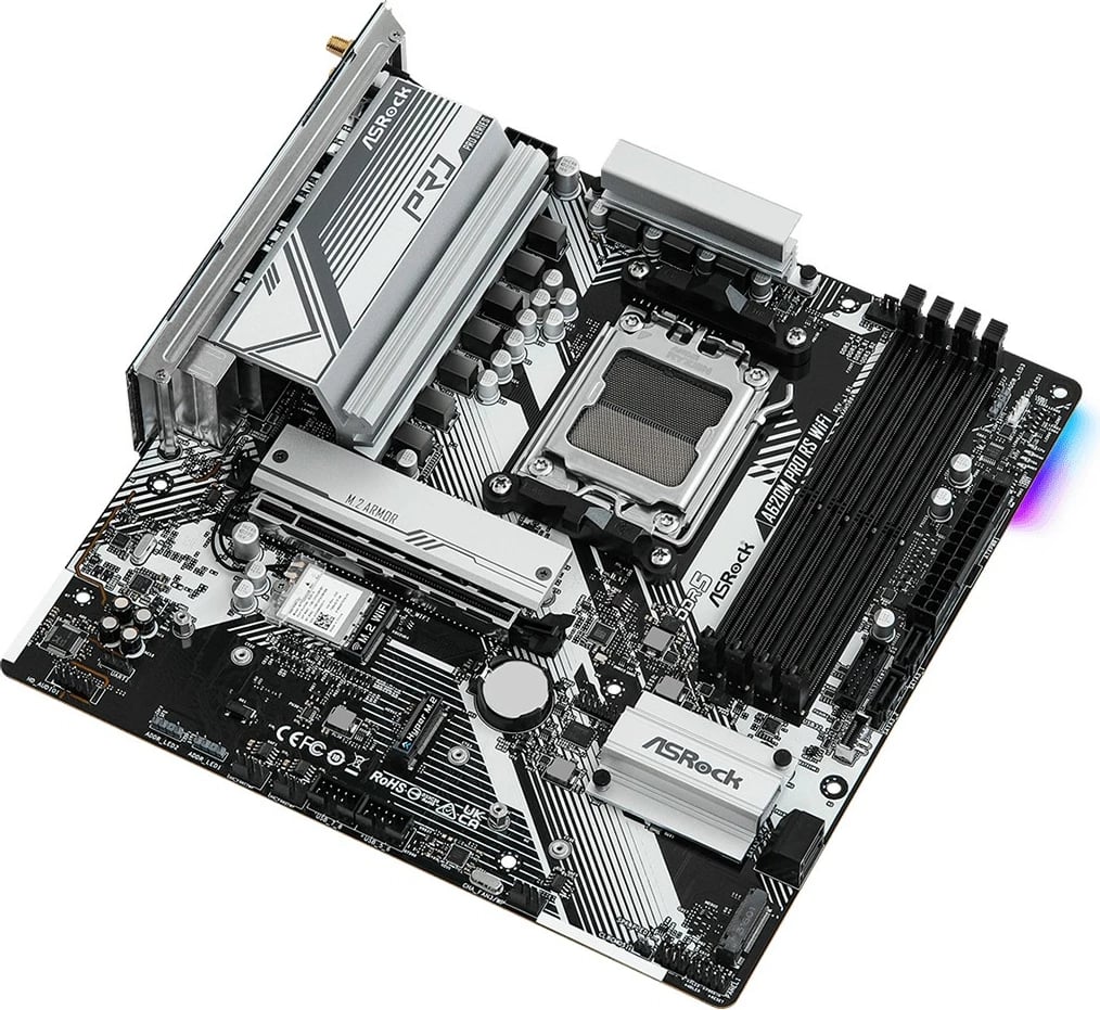 Pllakë amë ASRock A620M Pro RS WiFi, Socket AM5, DDR5, micro ATX, e zezë