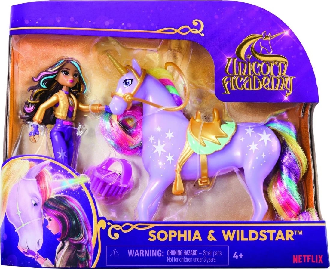 Set figurina Unicorn Academy Spin Master 6071175, Ava dhe Leaf, 11 cm + 13 cm, për vajza