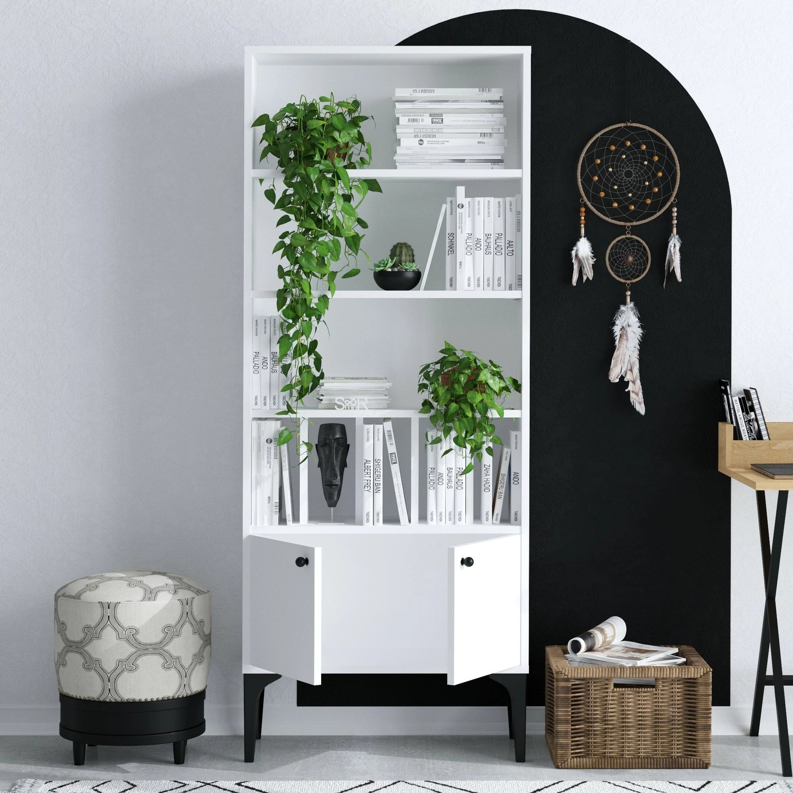 Raft librash Hanah Home, Spica, i bardhë