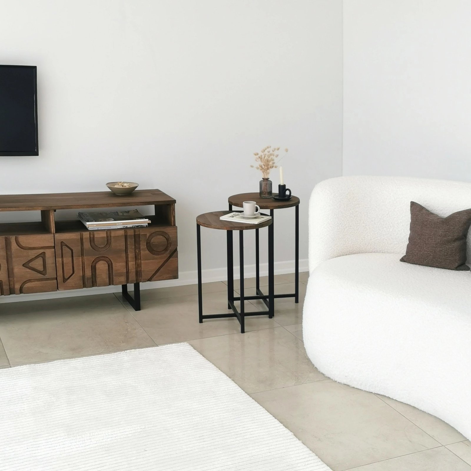 Set tavolina kafeje Hanah Home, Neta, ngjyrë arre