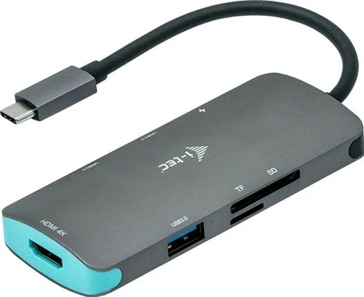 Dok stacion I-Tec Metal USB-C Nano Dock 4K HDMI, 100W, Silver/Turquoise