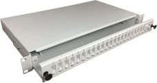 Panel patch A-LAN FOP-1U-24SCD-S, 24 porta, 1U, Metal, Bardhë