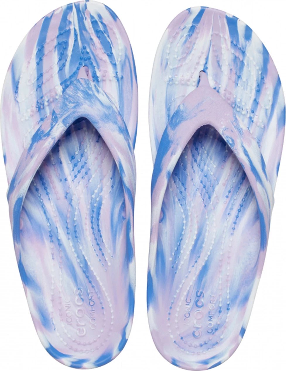 Papuqe Crocs për femra, blu-rozë