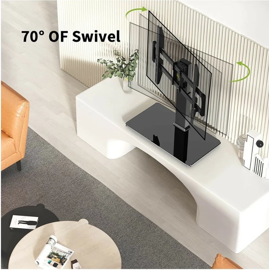Qëndrim tavoline për TV/monitor Techly 364101, 32-55", rrotullues, ngjyrë e zezë