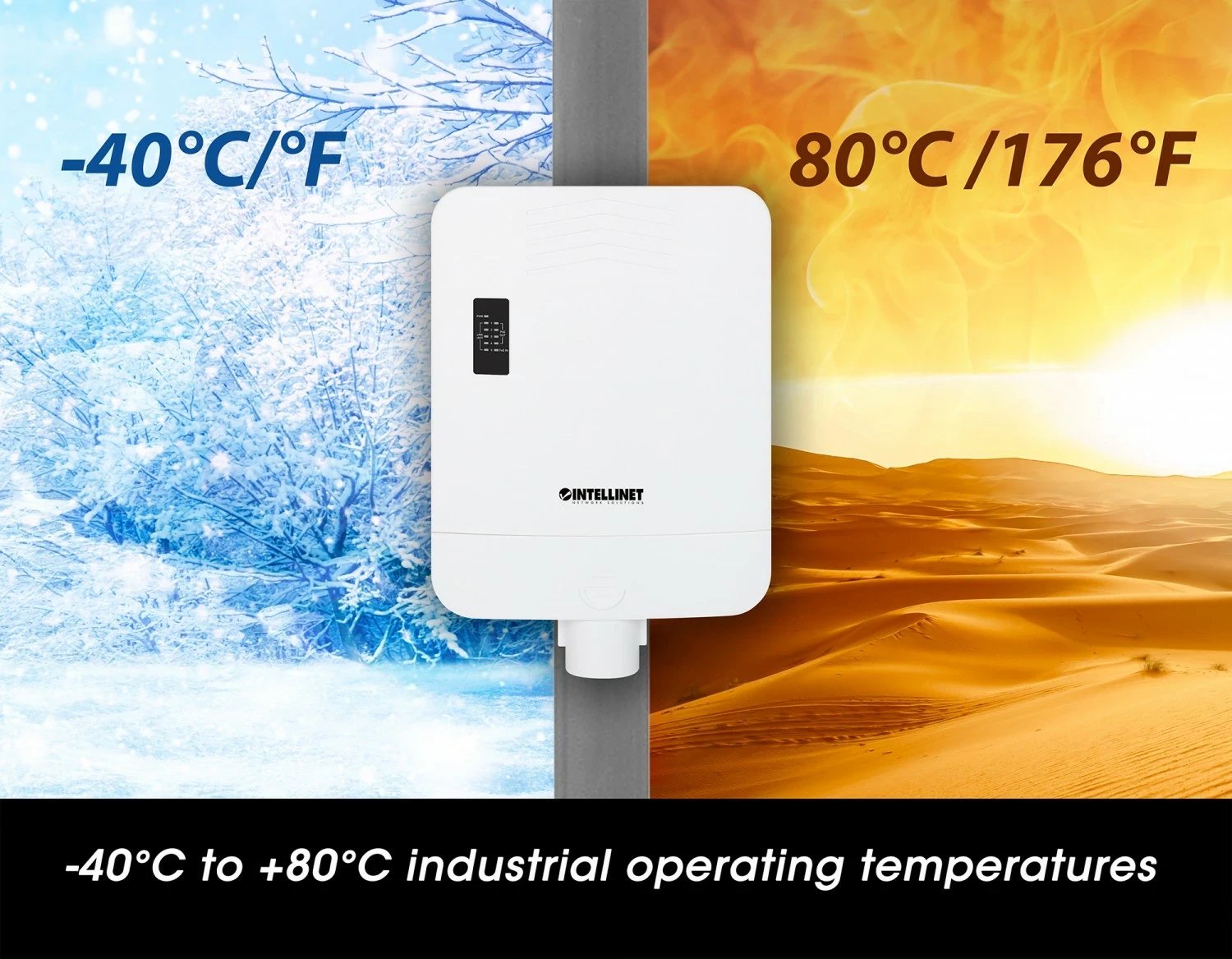 Switch Intellinet 509220, 5 porte Gigabit, POE++, jashtëm