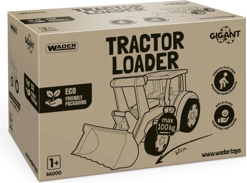 Traktor lodër Wader Gigant Loader 66000, plastikë, 60 cm, blu/e kuqe/e verdhë