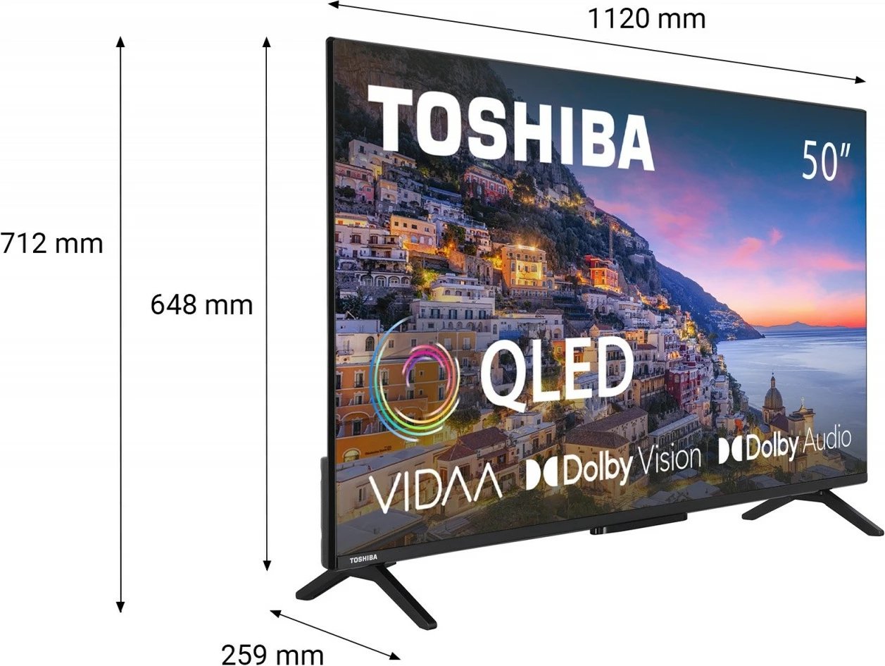 Televizor QLED Toshiba 50QV2463DG, 50 inç, Ultra HD 4K, Smart TV, i zi