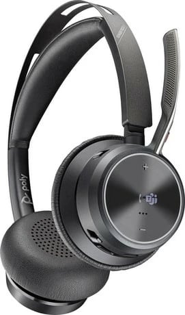 Kufje POLY Voyager Focus 2 me stacion karikimi, Bluetooth, USB-C/A, e zezë