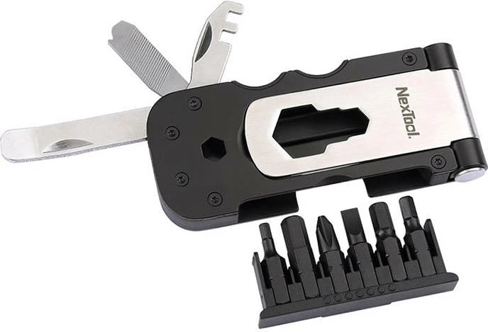 Multitool biçiklete Nextool NE0122, 15 vegla, Inox, Zi/Argjendtë