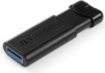 Pendrive Verbatim PinStripe 128GB, USB 3.0, e zezë