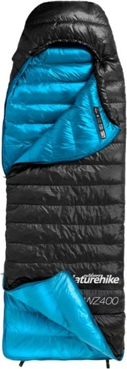 Thes gjumi Naturehike CW400 Duck Down L NH18C400-D, i zi/kaltër