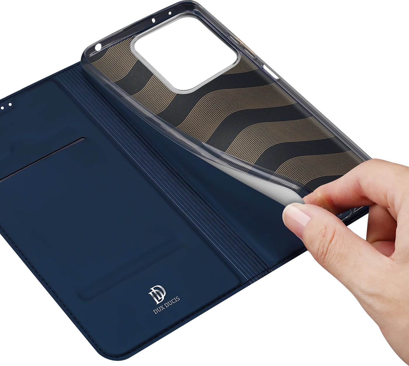 Mbështjellës Dux Ducis Skin Pro për Xiaomi Redmi Note 13 5G, me kapak, xhep për kartela, kaltër