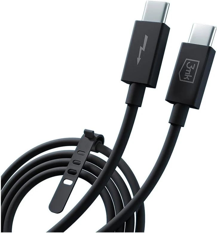 Kabëll 3MK Hyper ThunderBolt 4 Pro 240W 1.0m, i zi