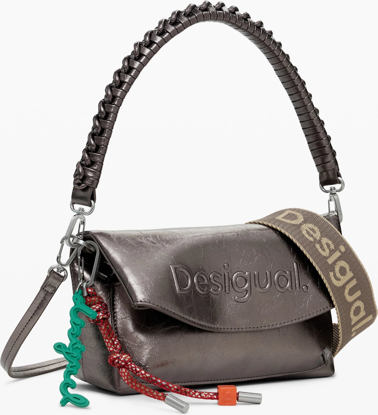 Çantë për femra Desigual Half Logo Trokel, bronze Çantë për femra Desigual Half Logo Trokel, bronze