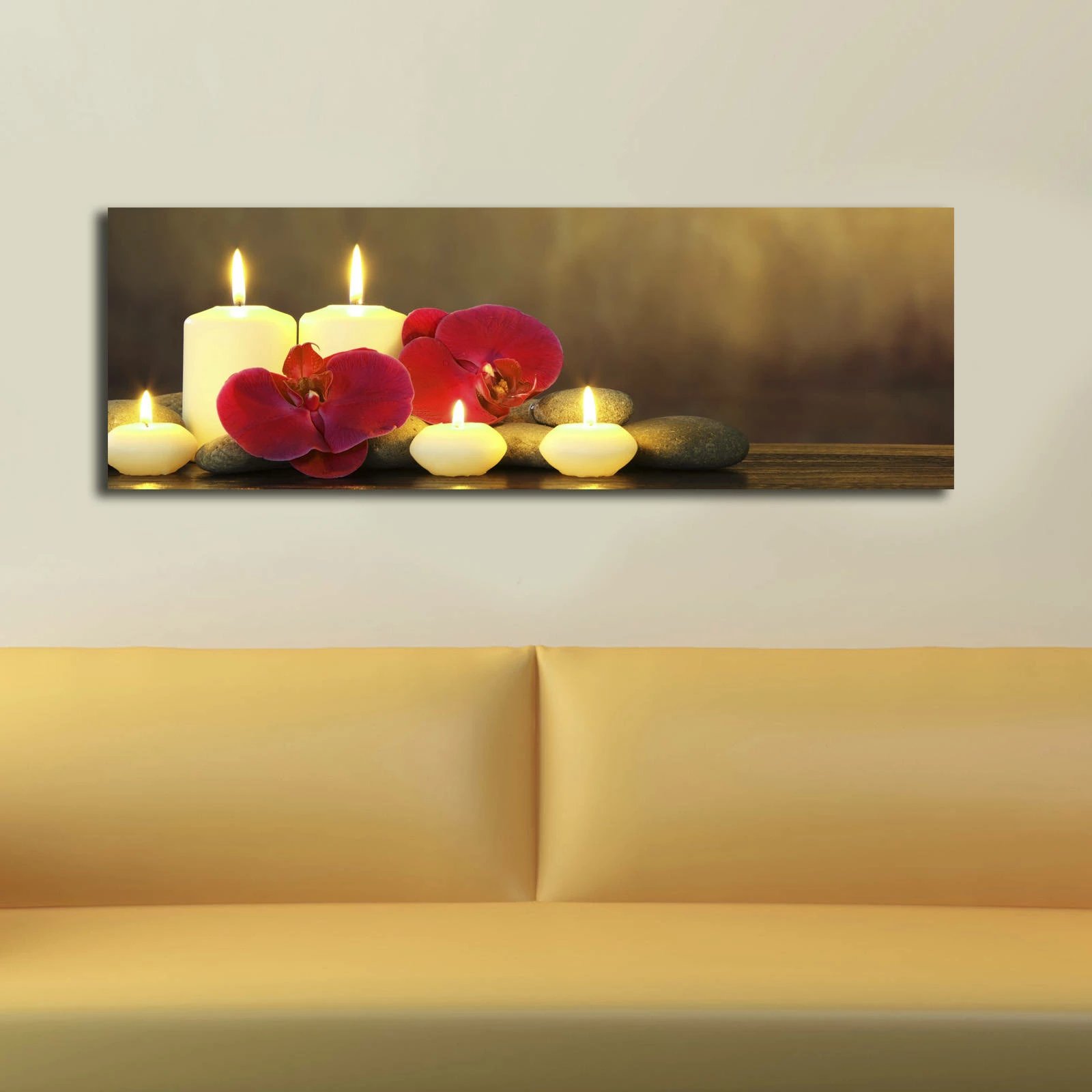 Pikturë dekorative në kanavacë me drita LED, shumëngjyrëshe, 30x90cm, 3090İACT-34