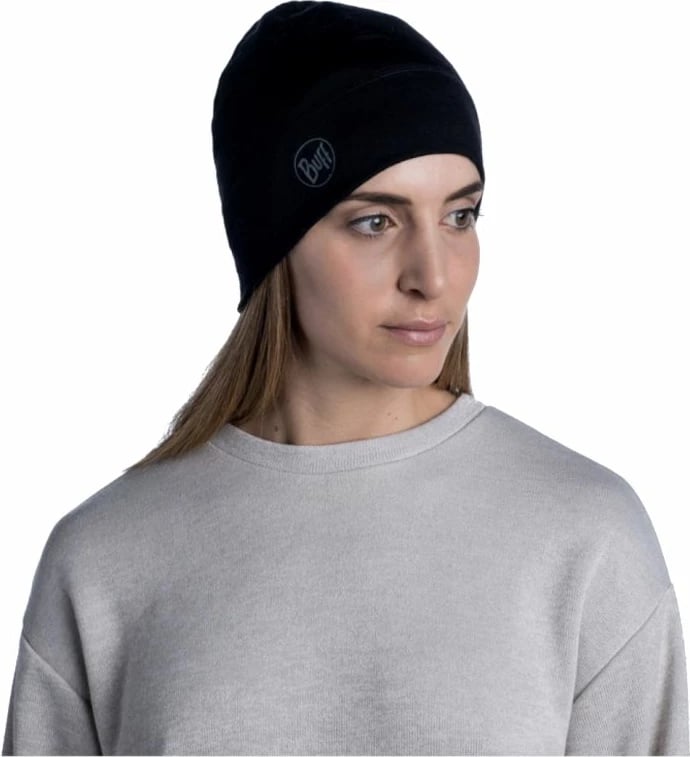 Kapelë Buff Merino Lightweight për të dyja gjinitë, e zezë