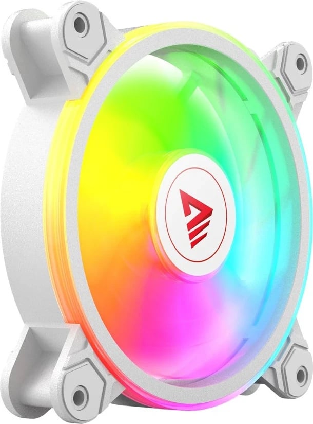 Ventilatorë ARGB SAVIO FAN-01, 4 copë me kontrollues dhe telekomandë, Bardhë