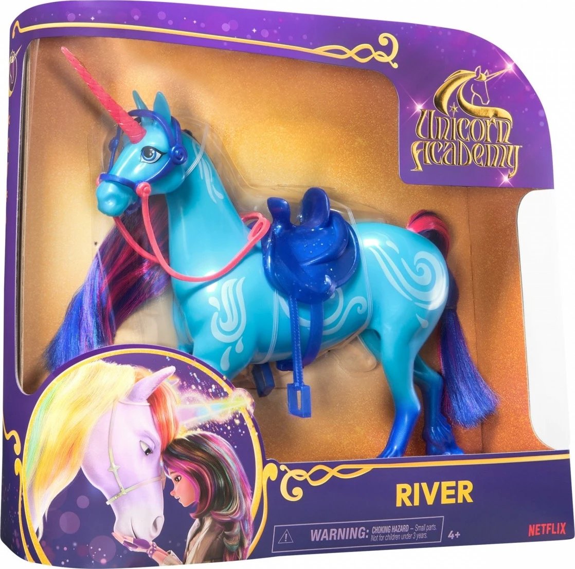 Figurinë njëbrirësh Spin Master Unicorn Academy Wirek, 27 cm, plastikë, Azure/Blue