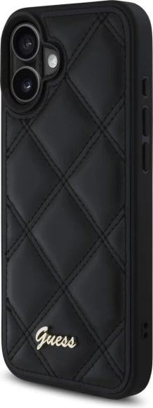 Mbështjellës Guess Quilted Metal për iPhone 16 Plus, 6.7", i zi