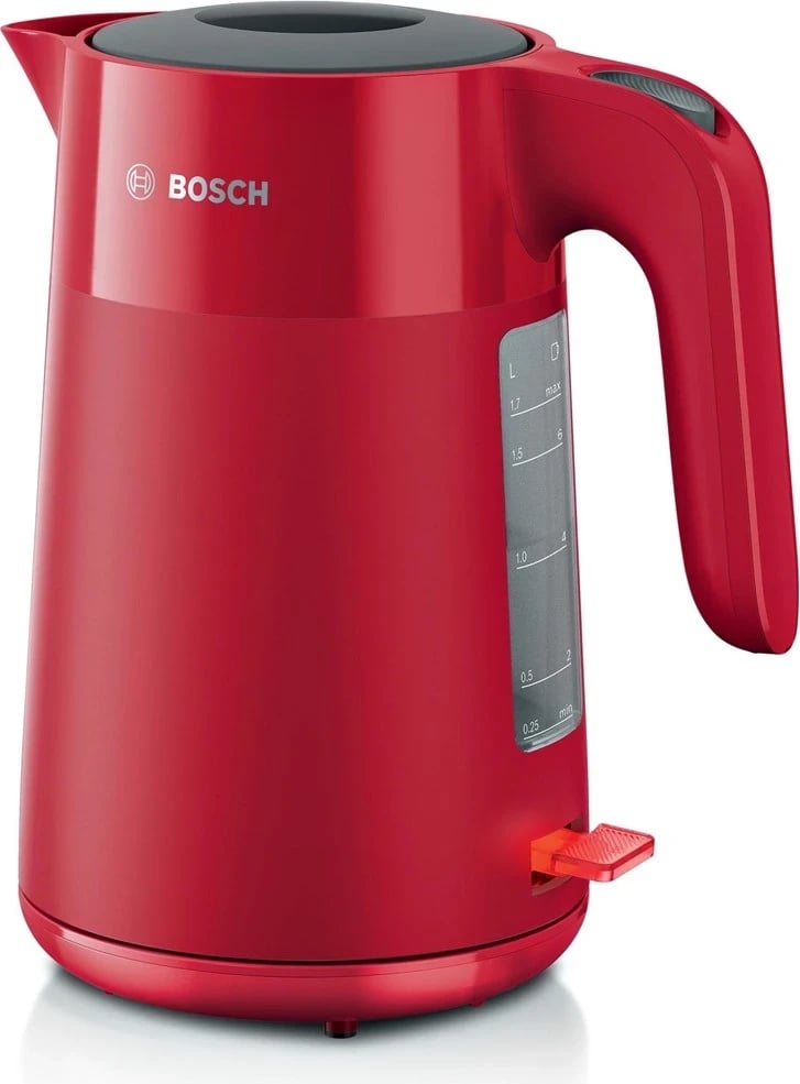 Çajnik elektrik Bosch TWK2M164, 1.7 L, 2400 W, i kuq