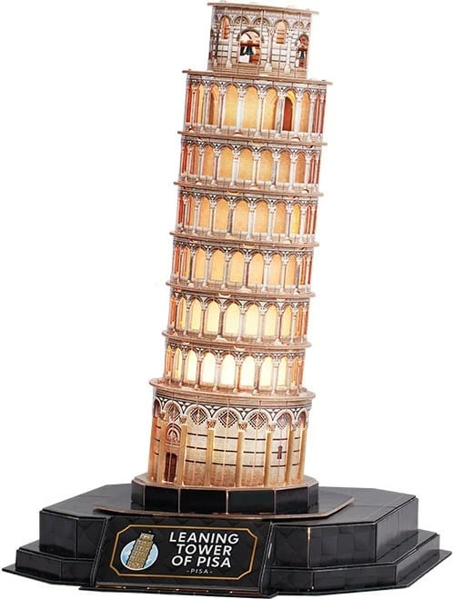 Puzzle 3D Cubic Fun Leaning Tower of Pisa Night Edition me LED, 42 pjesë