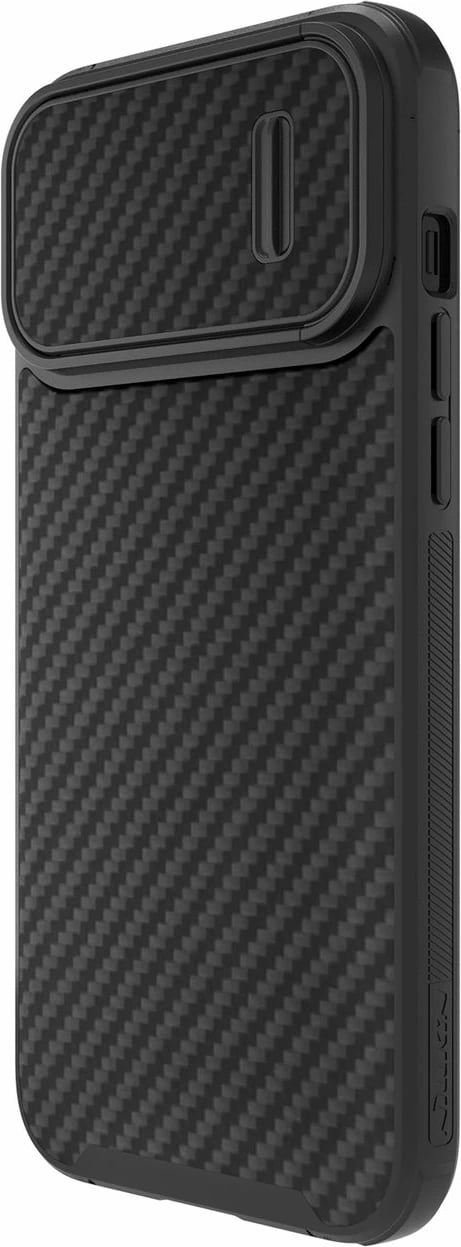 Mbështjellës Nillkin Synthetic Fiber S Case për iPhone 14 Pro, me kapak kamere, i zi